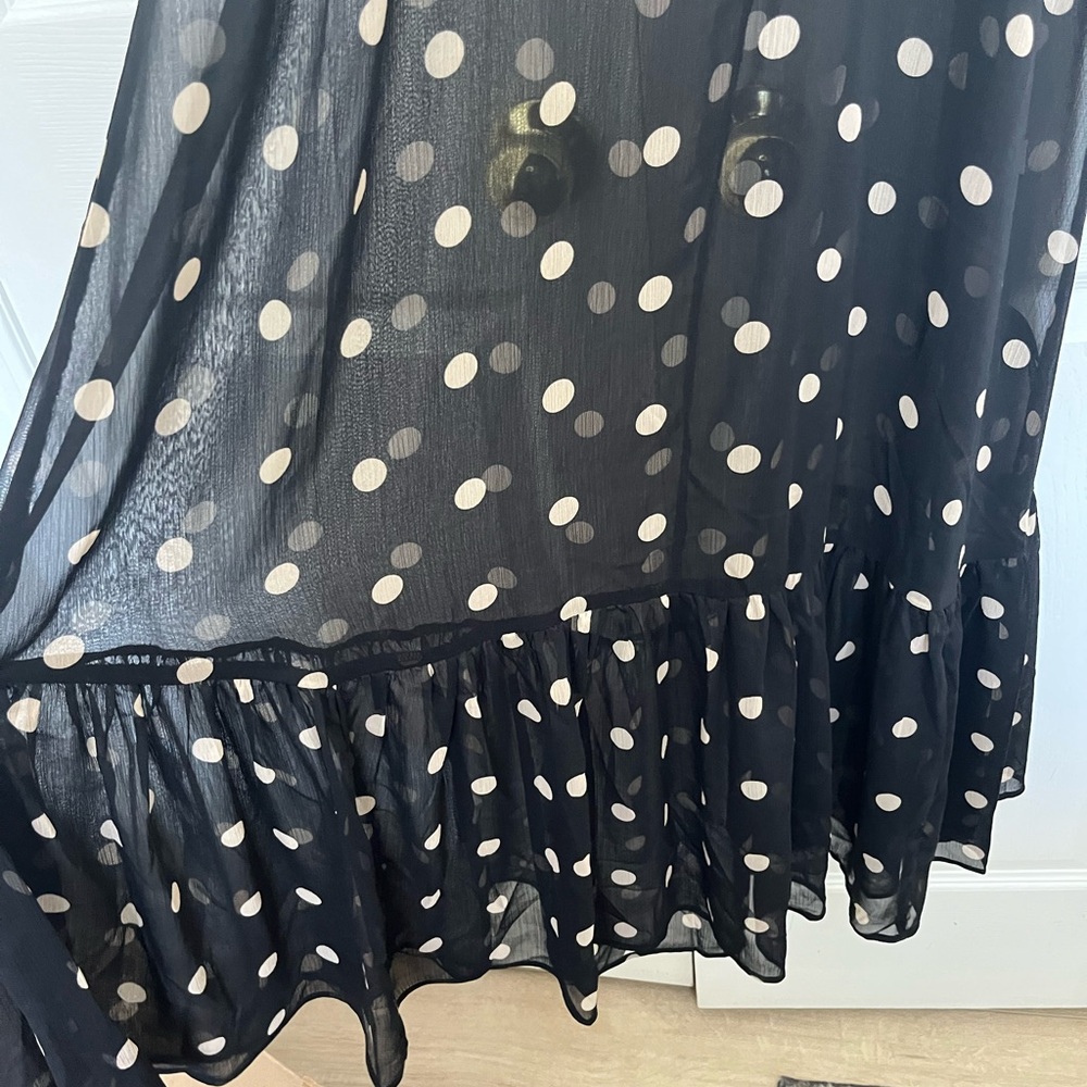 H&M Black Maxi Dress with Cream Polka Dots - Picture 5 of 7